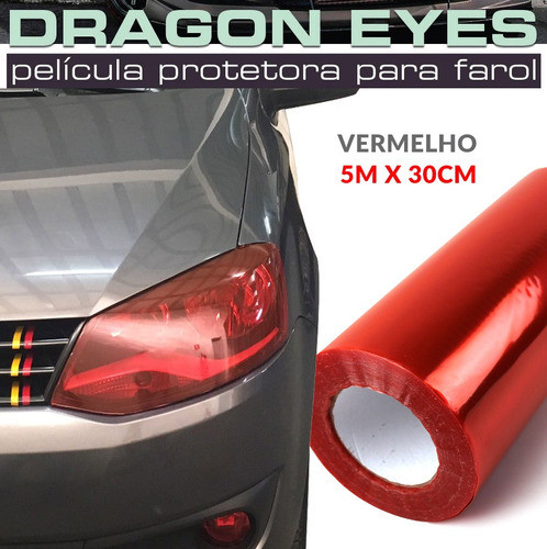 Película Adesivo Do Farol Lanterna Vermelho 5mx30cm 0