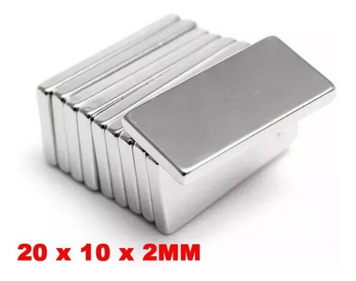 Ima De Neodimio Bloco 20mm X 10mm X 2mm 50 Pç 20 X 10 X 2 Mm 0