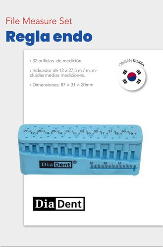 Regla Endodóntica + Calibrador De Gutapercha Diadent Dental 1