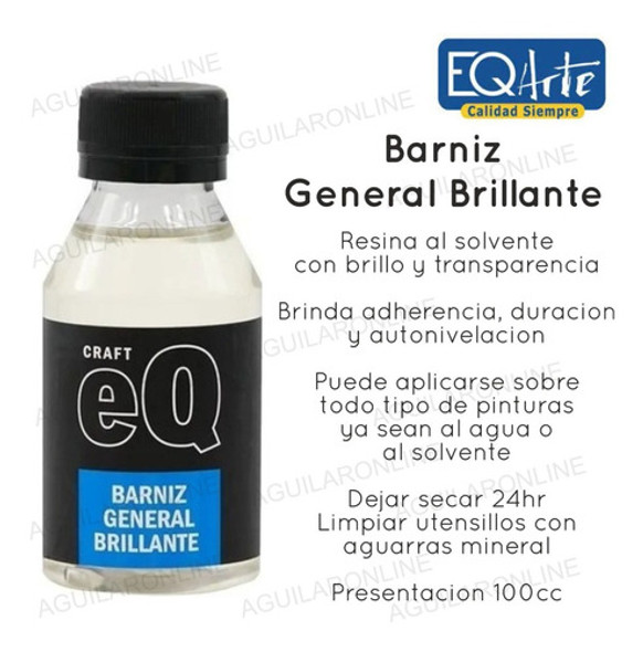 Barniz General Brillante Eq Arte 100cc Transparente 1