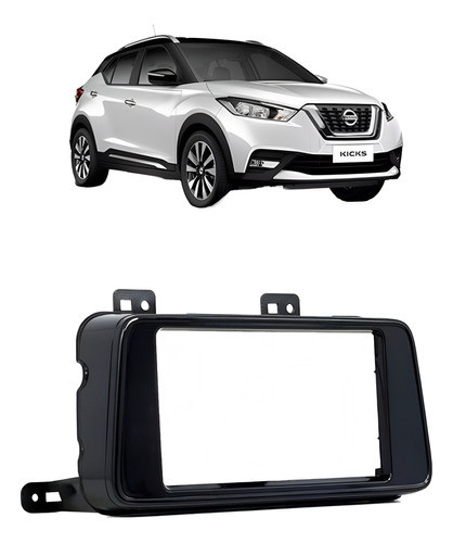 Moldura 2din Dvd Multimidia  Nissan Kicks  2020 Black Piano 0