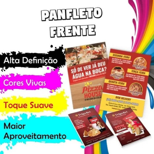2500 Panfletos 80g 10x15cm Colorido 4x4 Folhetos Folders 1
