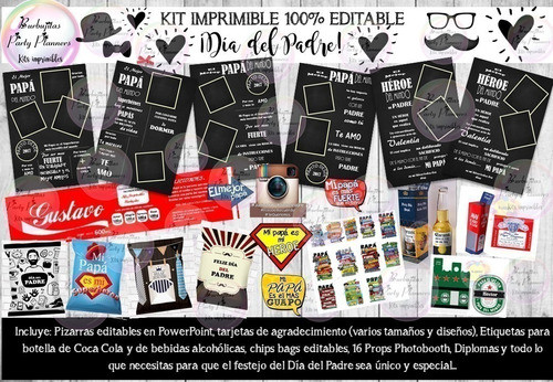 Kit Imprimible Candy Bar Día Del Padre 100% Editable 1