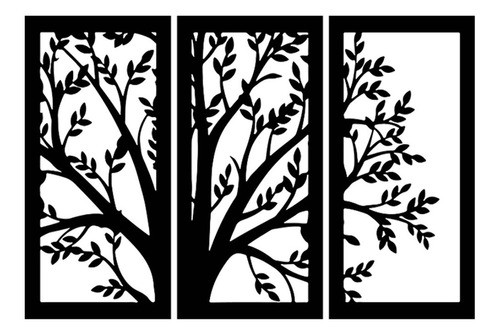 Triptico Arbol De La Vida 3 Calado Madera 120 X 84 Cmts. 1
