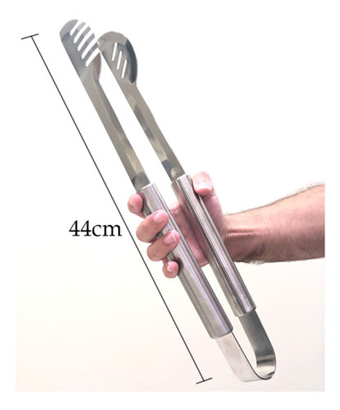Pinça Cabo Longo Pegador Grande Inox Churrasco Churrasqueira 1 Pinça Cabo Longo Pegador Grande Inox Churrasco Churrasqueira 1