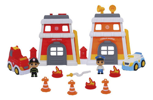 Set Little Kids Estacion Policia Bombero +acc Sharif Express 1