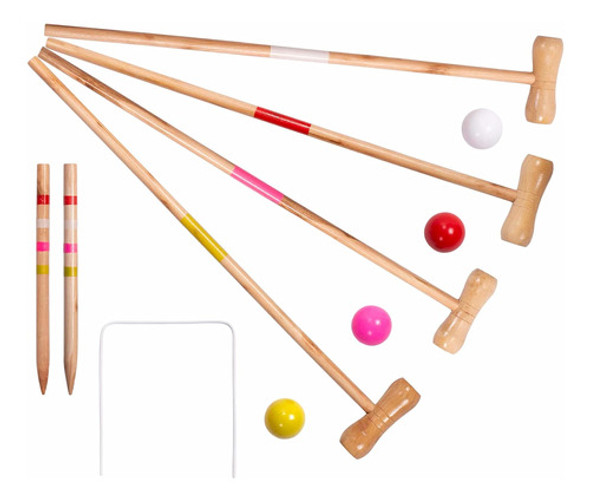 Juego De Croquet Al Aire Libre Para Niños, Incluye Palos Y B 1 Juego De Croquet Al Aire Libre Para Niños, Incluye Palos Y B 1