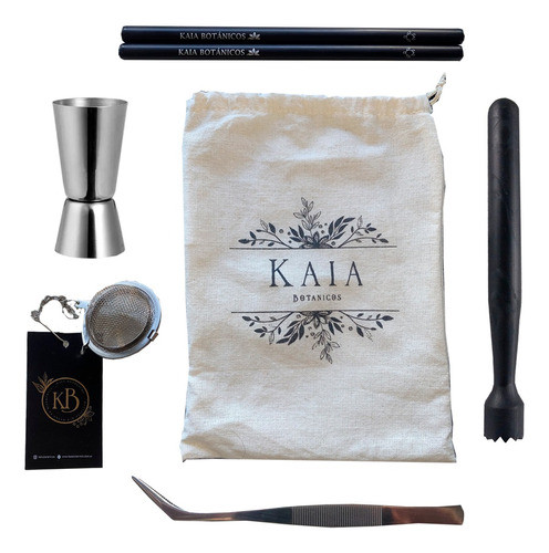 Combo Mixologia Gin Kaia X 10 Botanicos + Citrico + Bartools 1