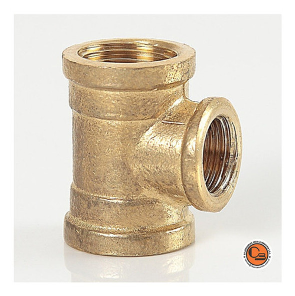 Tee Reducción Bronce Roscado 1.1/2 X 1.1/4 Pulgadas 1