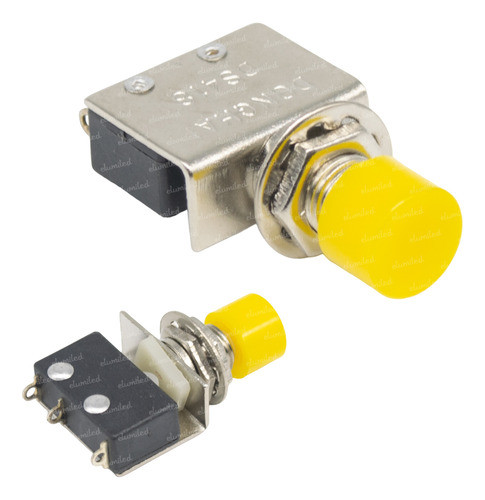 2 Pulsadores Push Switch Interruptor Amarillo 5a 250v 0