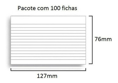Ficha Pautada 3x5 Pequena Bloco Com 100 Fls 1
