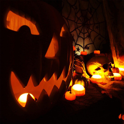 Homemory Paquete De 4 Luces Led Brillantes De Calabaza De Ha 1
