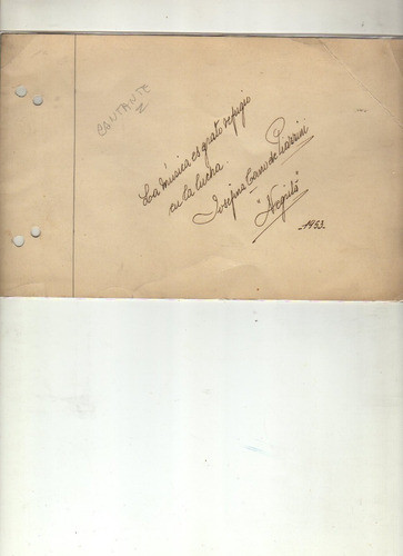 Memorabilia Dedicatoria Y Autógrafo De Josefina Cano, 1953 0