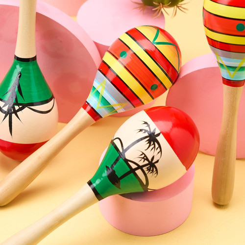 Maracas De Madera Para Niños, Pack De 4, 19 Cm, Música 1