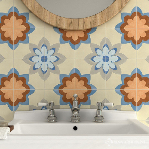 Porcelanato Piso Volta Flora Color 19,1x19,1 Calcareo Caja 1
