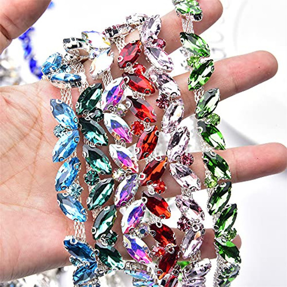 Tira De Strass Cristal Oval Rojo 1cm X 90cm 1