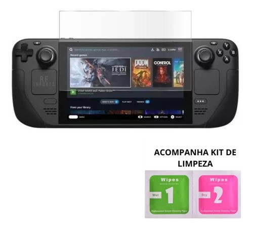 1x Película De Vidro Steam Deck Proteção Riscos Temperado Br 1