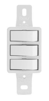 Interruptor Triplo Paralelo Com Haste Branco 10a 1
