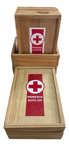 Botiquín Primeros Auxilios De  Madera 25 X 17 Cm Y 20 X 15cm 0