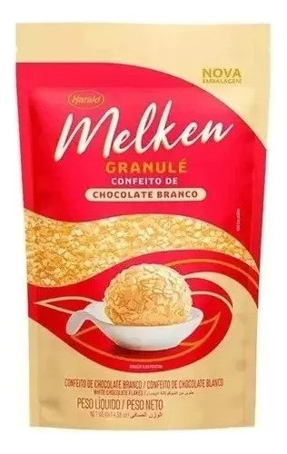 Kit 3 Granulado Melken Granule Chocolate Branco 400g Harald 1
