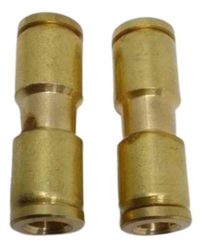 União Emenda Reta Latão 8mm Pneumática Engate Rápido 2 Peças 0