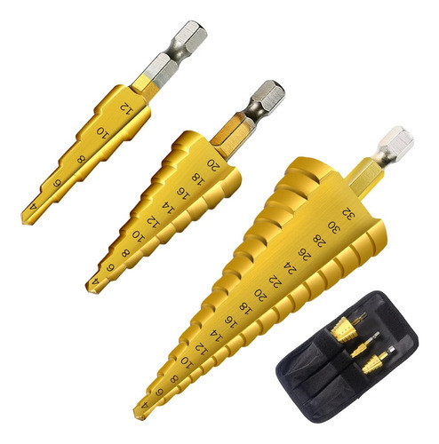 Kit De 3 Mechas/ Brocas Cónicas Para Taladros 6 A 32mm 0