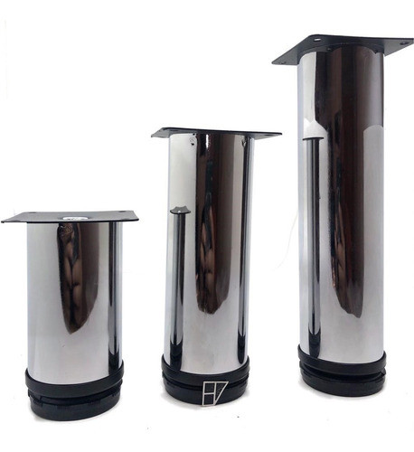 Patas Metalicas Reforz Cromadas Sillon Alacena 15cm X 5 Diám 0