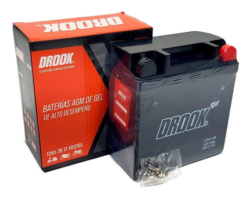 Bateria Motos Drook 12n5-3b Gel 12v 5ah Fz Xtz Ybr 0