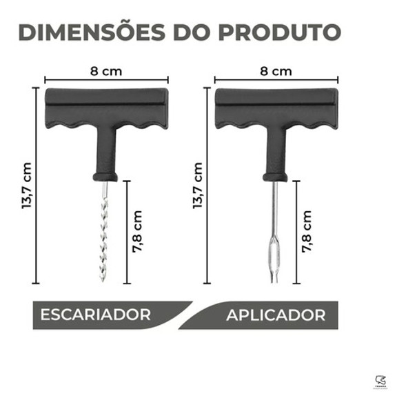 Kit Reparo Pneu Remendo Profissional Carro Moto Bike 1 Kit Reparo Pneu Remendo Profissional Carro Moto Bike 1