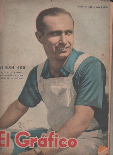 Lote 2 Revistas El Grafico - Juan Manuel Fangio - Años 40/50 1