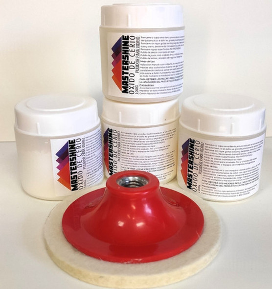 Óxido De Cerio 100g + Disco Fieltro Pulidora Vidrio Cristal 1