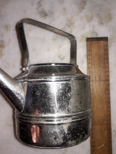 Antigua Caldera Electrica Tem,de Bronce Plateado 1