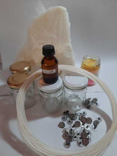 Kit Frascos Cera Soja, Pabilo Ojalillo Y Mejorador Y Esencia 1