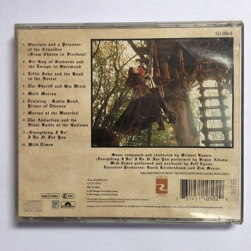 Robin Hood Prince Of Thieves Soundtrack - Cd Import / Kktus 1
