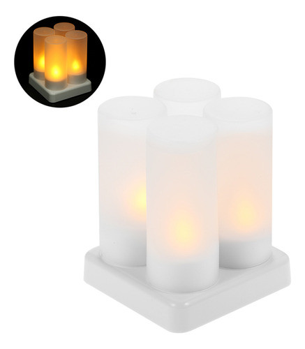 Base De Lâmpada De Vela Led Flameless Yellow Flickering 1