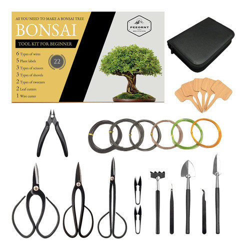 Kit Herramientas Bonsai 22 Piezas Iniciación Marca Peeornt 0