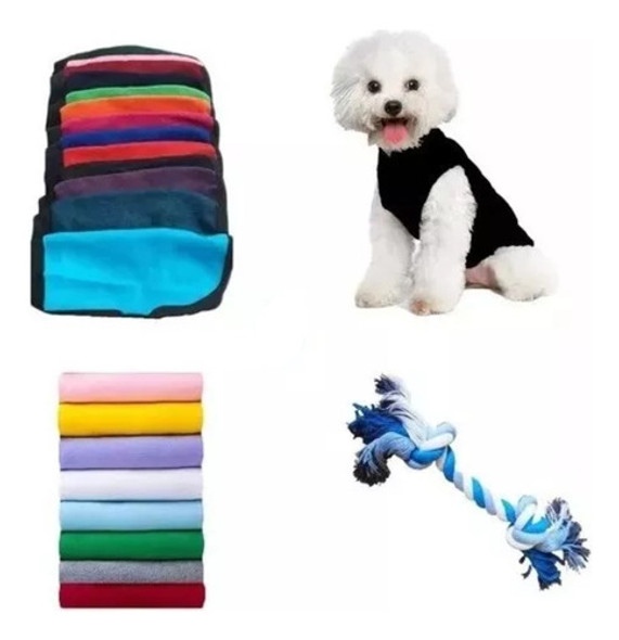 Set Poncho Polar Mascota Liso Talle Chico + Tirador 2 Nudos 0 Set Poncho Polar Mascota Liso Talle Chico + Tirador 2 Nudos 0