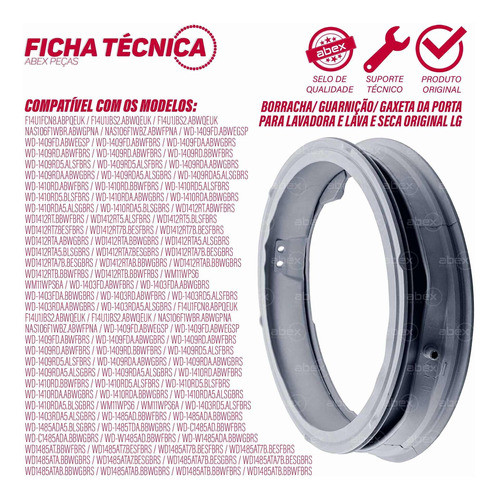 Guarnição/borracha Da Porta Lava E Seca LG Wd-c1485 1
