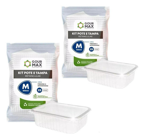 48x Vasilhas Descartável 500ml Congelador Microondas Marmita 0