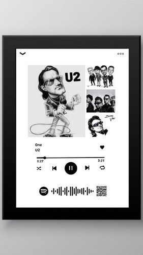 Quadro Interativo Spotify - Com Foto E Música 1