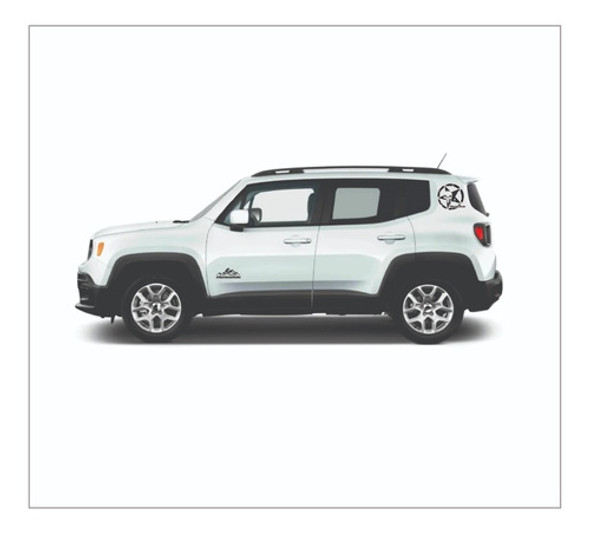 Calco Estrellas + Montañas Jeep Renegade Vinilo Stikers 1