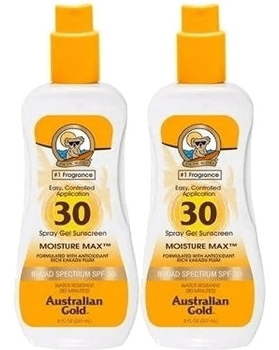 Protetor Solar Spray Gel Spf30 237ml Australian Gold Kit C/2 1
