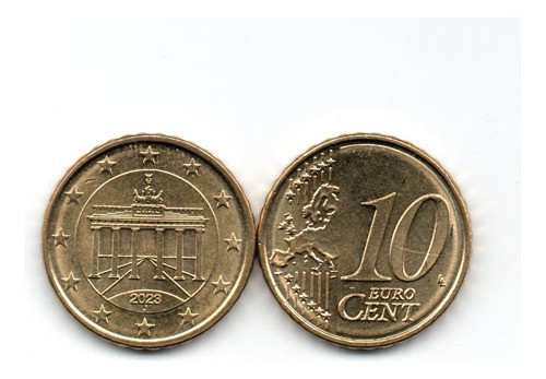 Alemania Moneda 10 Euro Cent Año 2023 J Km#254 Unc 0