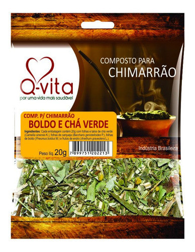 Composto Para Chimarrão Boldo E Chá Verde Qvita 20g 0