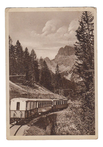 1941 Cortina Ampezzo Postal Tren Cancelacion Campeonato Ski 0