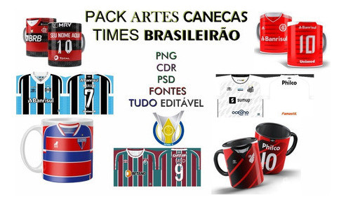Arquivo Digital Para Canecas  Clubes Times Brasileirão 1