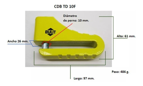 Traba De Discos Freno Moto Bulit De 10mm Sin Funda 2 Llaves 1