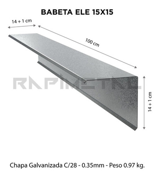Zingueria Babeta Cierre Lateral L 15 X 15 Cm. Largo: 1,00 Mt 1