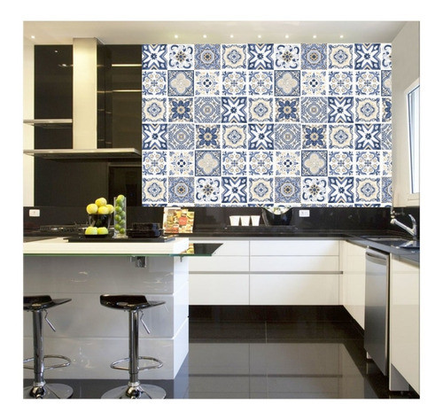 Papel De Parede Lavável Adesivo Azulejo Português Cozinha 1