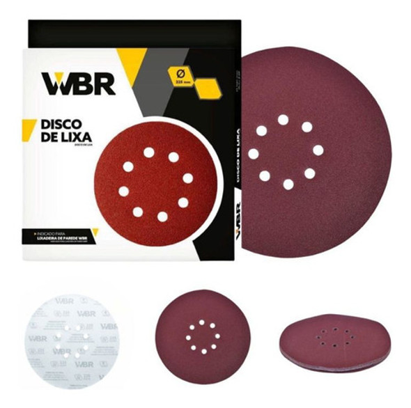 20un Disco P Lixadeira Parede 225mm G80 Wbr Vonder Lynus 0